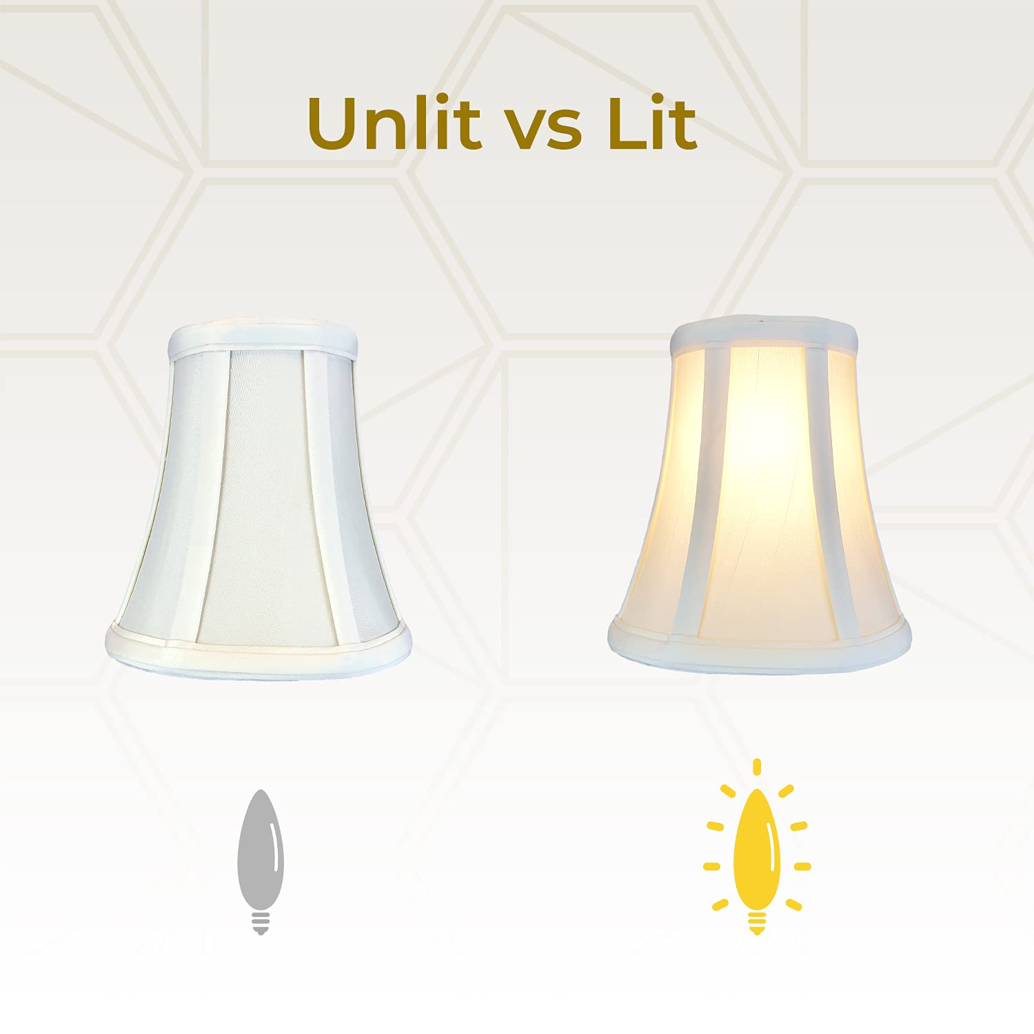 Royal Designs, Inc. True Bell Lamp Shade With Flame Clip, White, 3'' X 6'' X 6.25, Bs-704Fc-6Wh