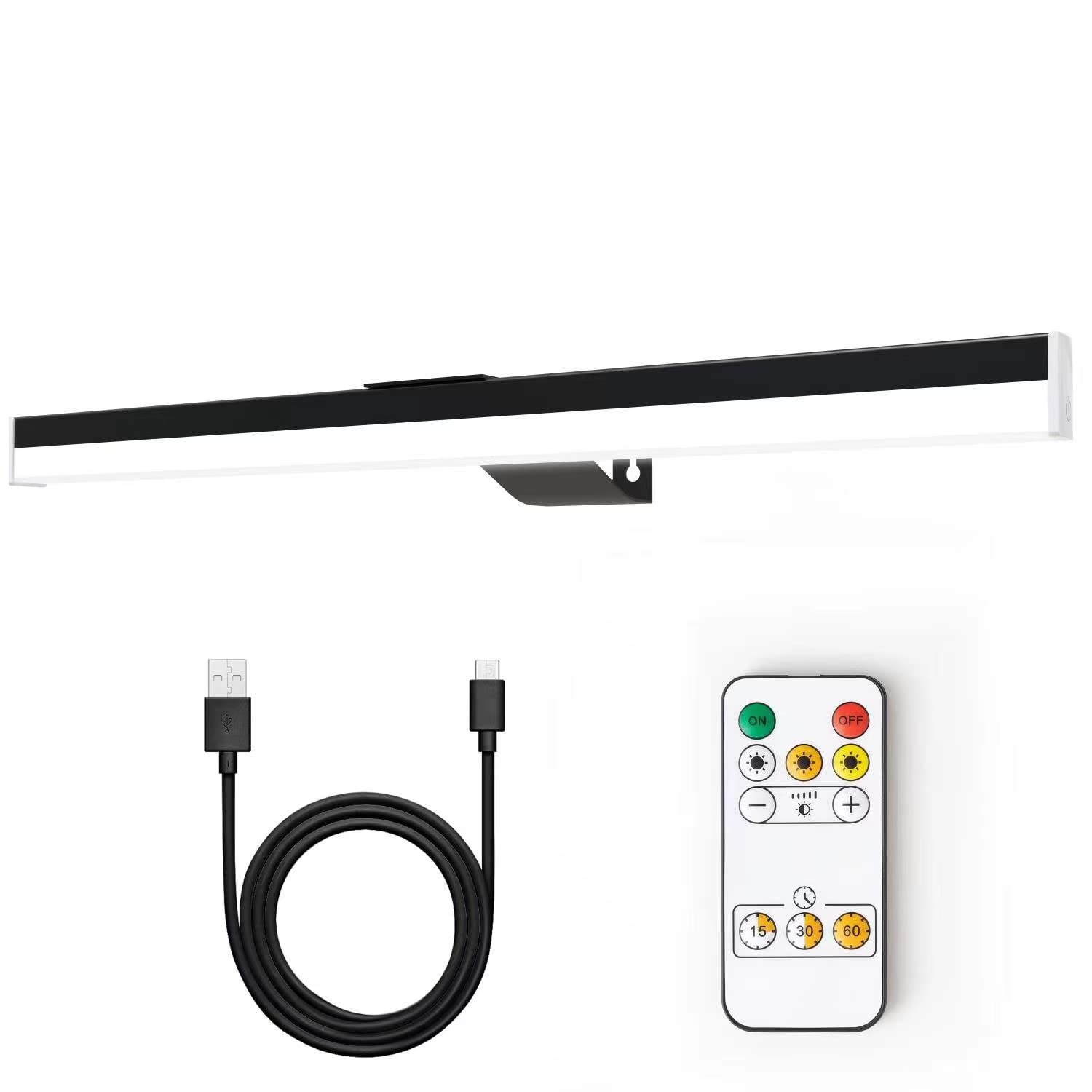 MIOBLUE Rechargeable Picture Light, 22 Inch, Metal, 60 LEDs, Dimmable, Black, Model HD-55B