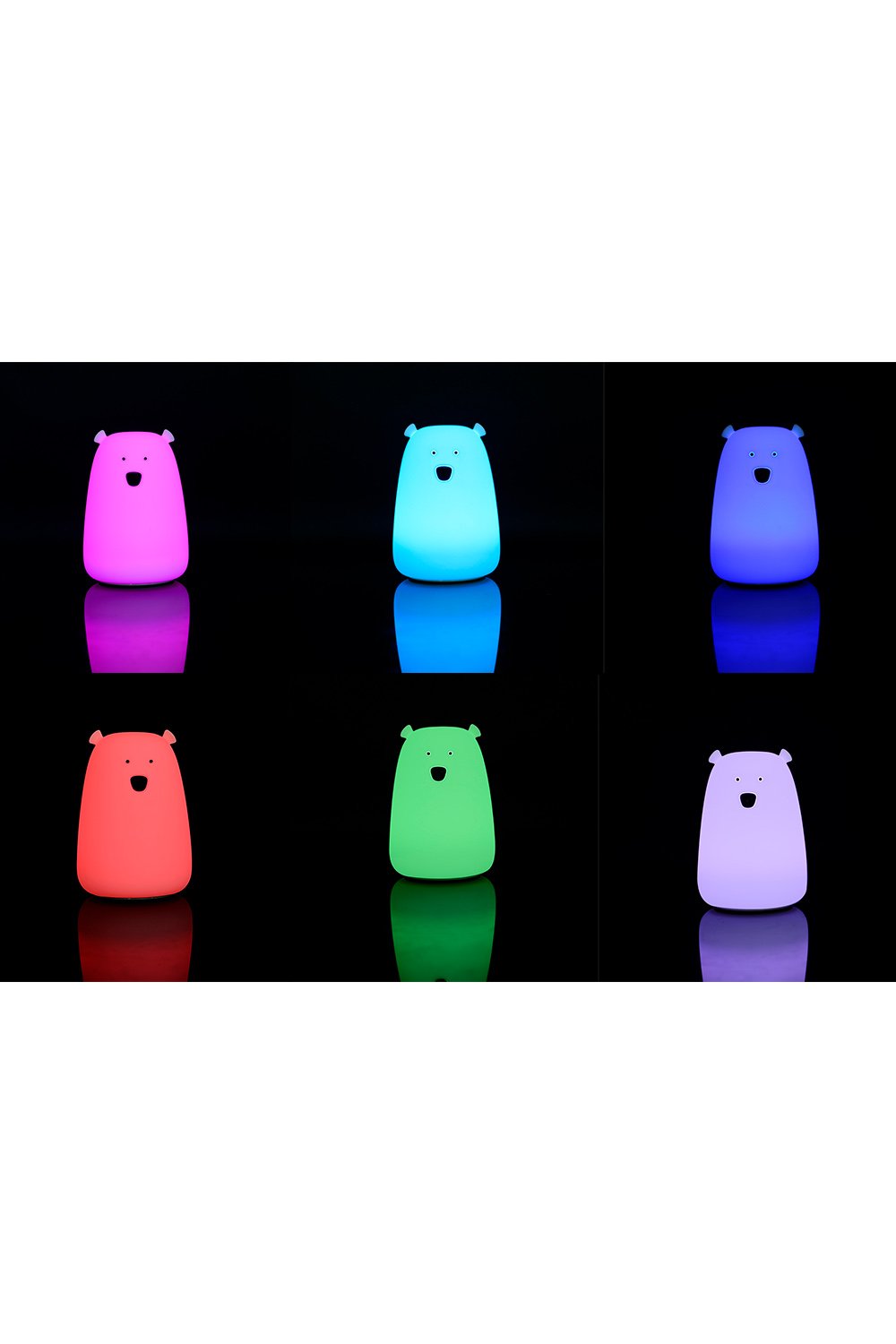 Innerest Baby Children Night Light Nursery Breastfeeding Mood Lamp Touch Control Usb Charge Battery (Bear White, Big Bear)