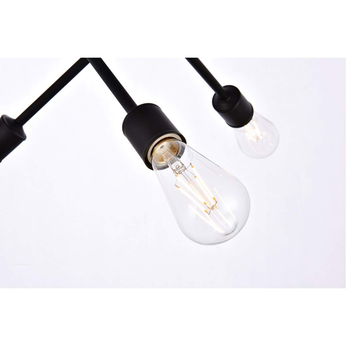 Living District Axel 6-Light Mid-Century Metal Flush Mount in Black