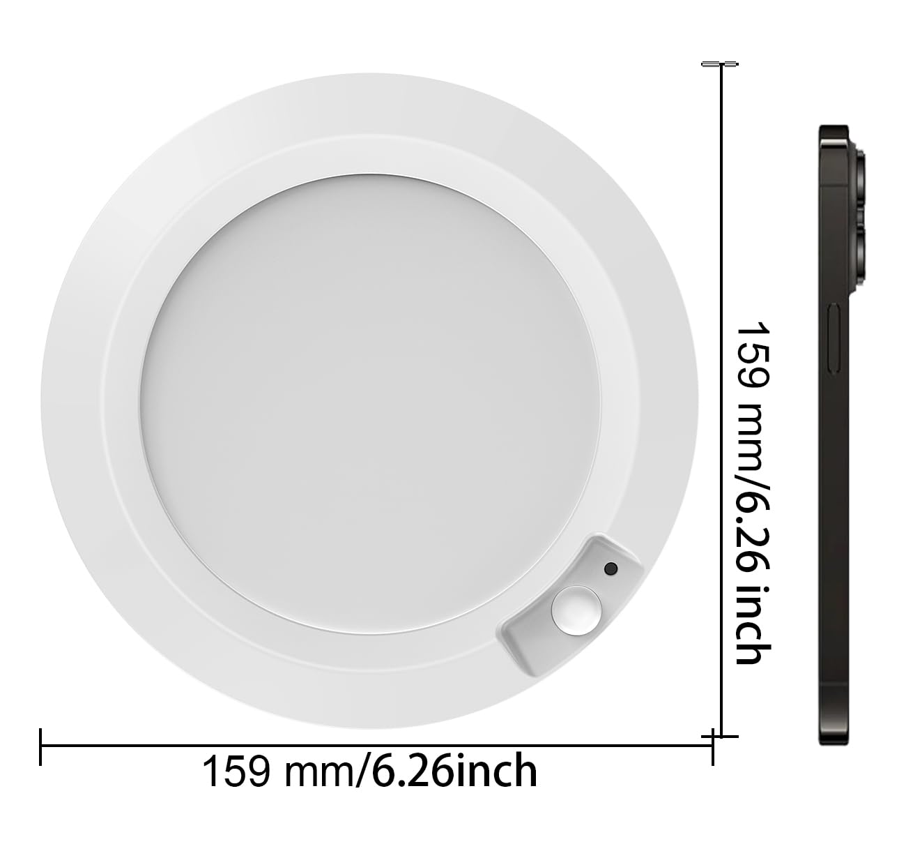 Apcens 6.3 Inch Motion Sensor Ceiling Light, Battery Powered, 6000K White Led Indoor Lighting For Closet, Stairwell, Hallway & S