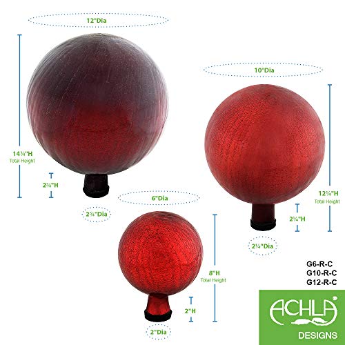 ACHLA DESIGNS 6-Inch Red Glass  le Gazing Globe Ball Model G6-RD-C