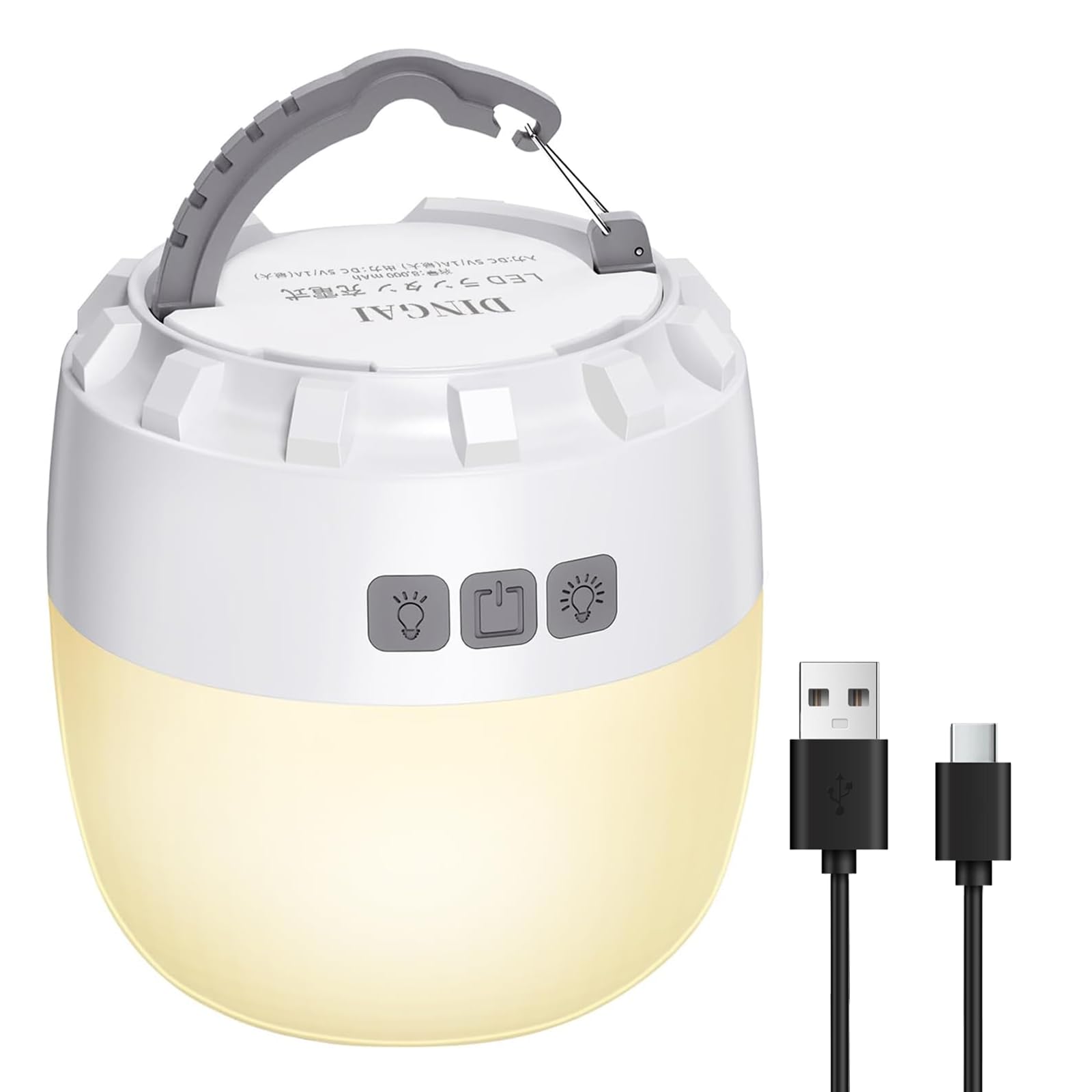 LED Camping Lantern Rechargeable, 8000mAh Power Bank, 4 Light Modes, Dimmable Camping Lights, Waterproof, 16H Runtime, Memory Fu