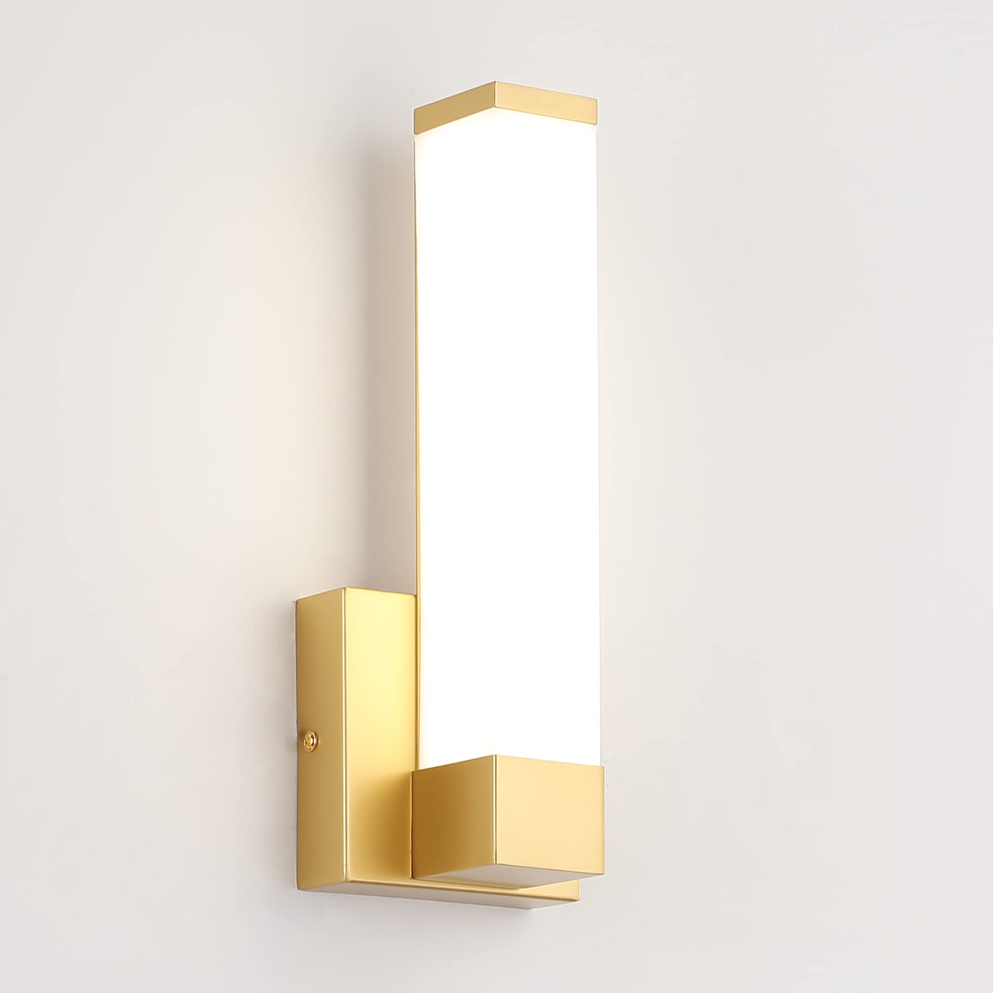 7Degobii Gold Wall Lights For Bedroom Modern Indoor Led Hallway Sconces Corner Light 12 Inch Height 12W 4000K Bedside Stair Sconces Wall Lighting Lamps 110V Ac