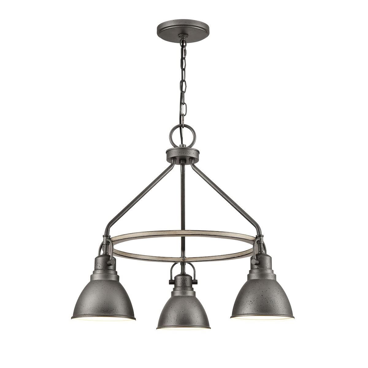 Elk Home North Shore 3-Light Outdoor Pendant, 24'' Wide, Iron Finish, Alloy Steel