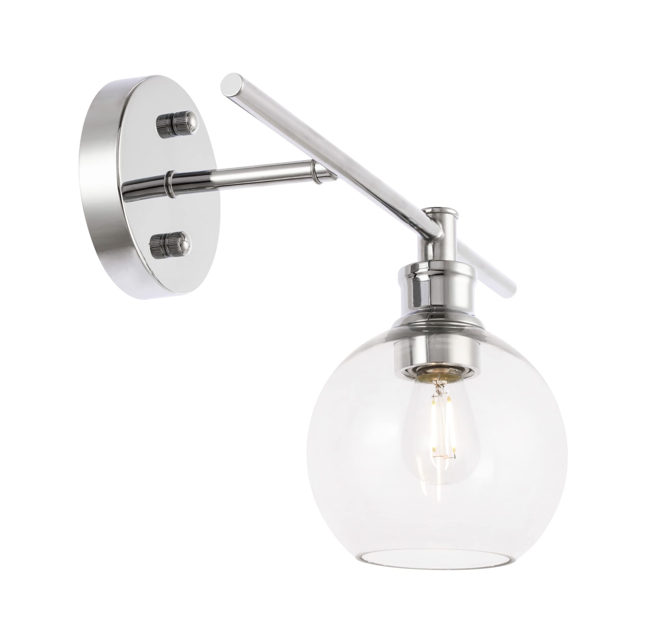 Living District Black And Clear Glass Wall Sconce - 1 Light Right Fixture