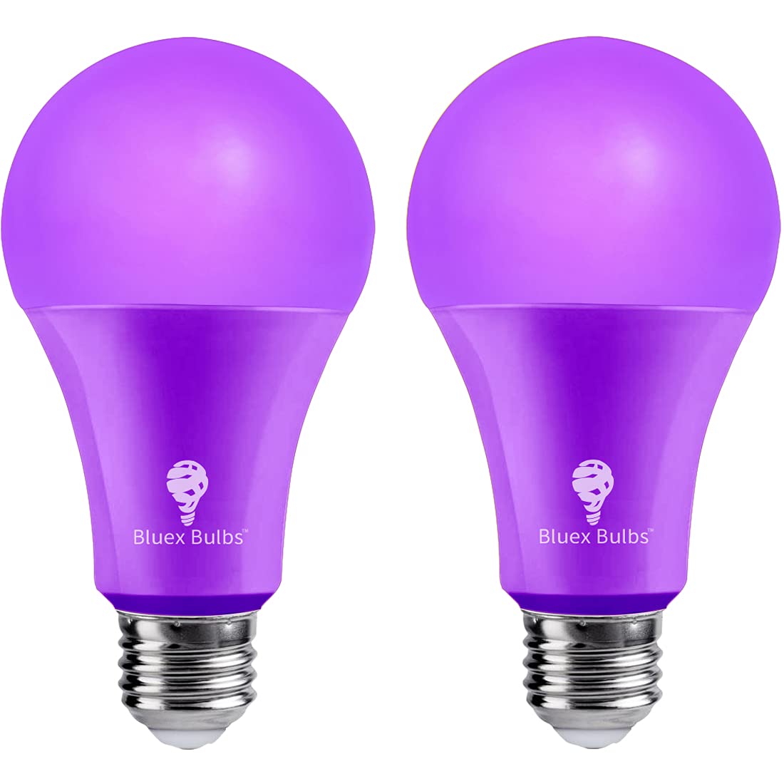 2 Pack Bluex Led A21 Purple Light Bulbs - 15W (120Watt Equivalent) - E26 Base Purple Led Purple Bulb, Party Decoration, Porch, H