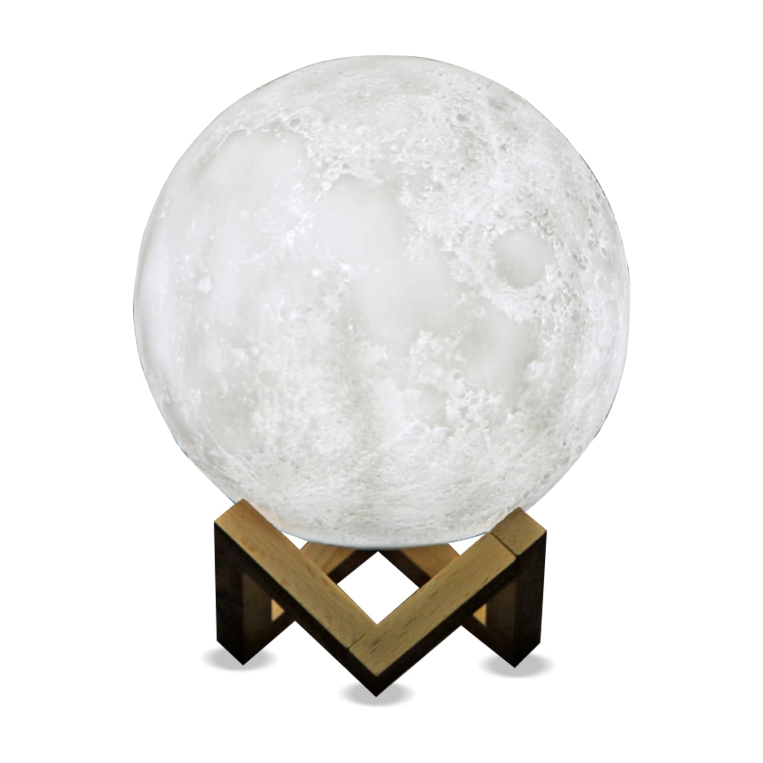 Himalayan Glow Moon Lamp - Dimmable LED Night Light, Remote & Touch Control, White, Model 858560002022
