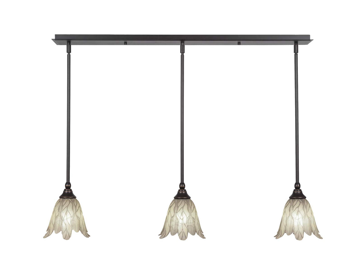 Toltec Lighting 3 Light Linear Pendalier In Dark Granite (36-Dg-1025)