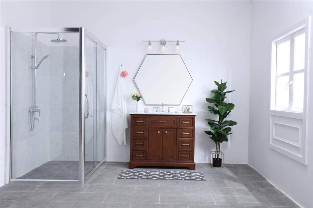 Living District Gene 3-Light Metal Wall Sconce in Chrome and Clear Glass