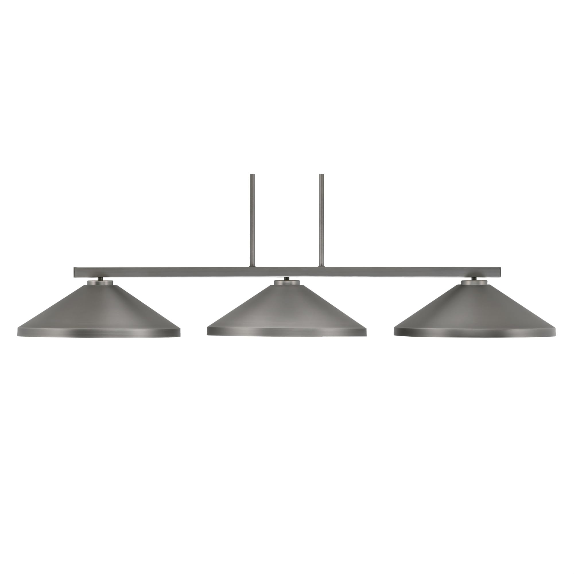 Toltec Lighting Atlas 3 Light Bar - Graphite Finish with 14" Metal Cone Shades
