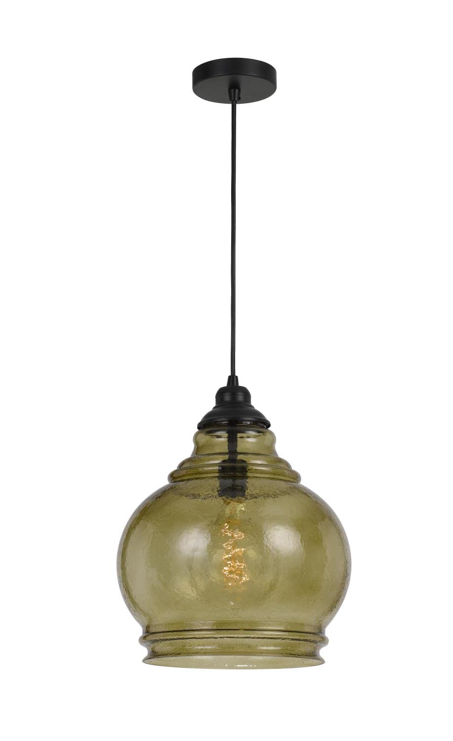 Cal Lighting FX-3671-1 Transitional One Light Pendant from Rovigo Collection Amber 16.00x12.30x12.30