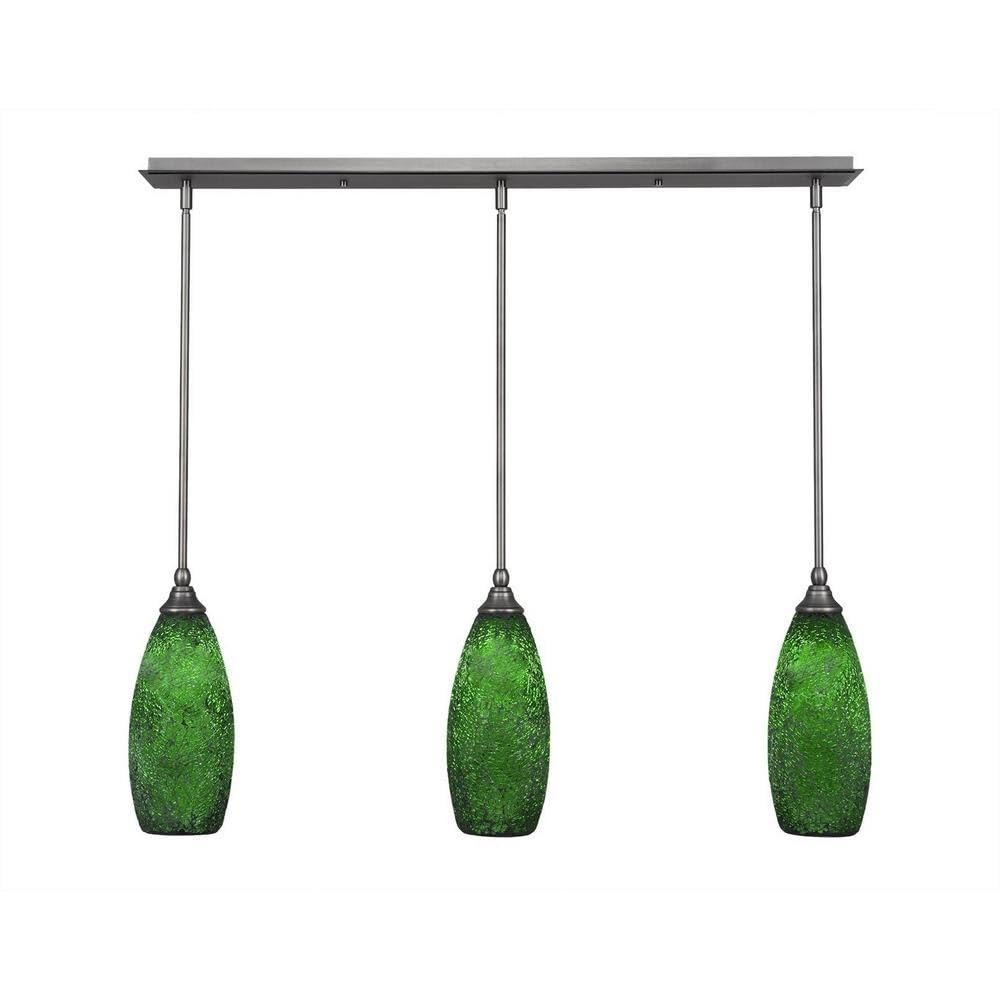 Toltec Lighting 3 Light Linear Pendalier In Brushed Nickel (36-Bn-5067)