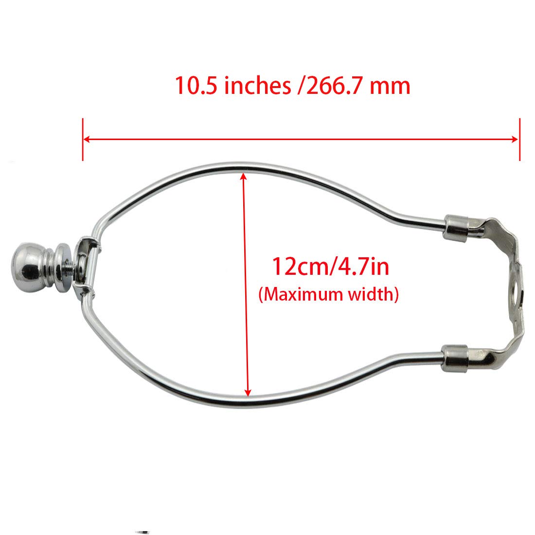 DZS Elec Lamp Shade Harp Holder, 10.5 Inch Iron Bracket for Table/Floor Light, Silver, Model LSHHLA-10In