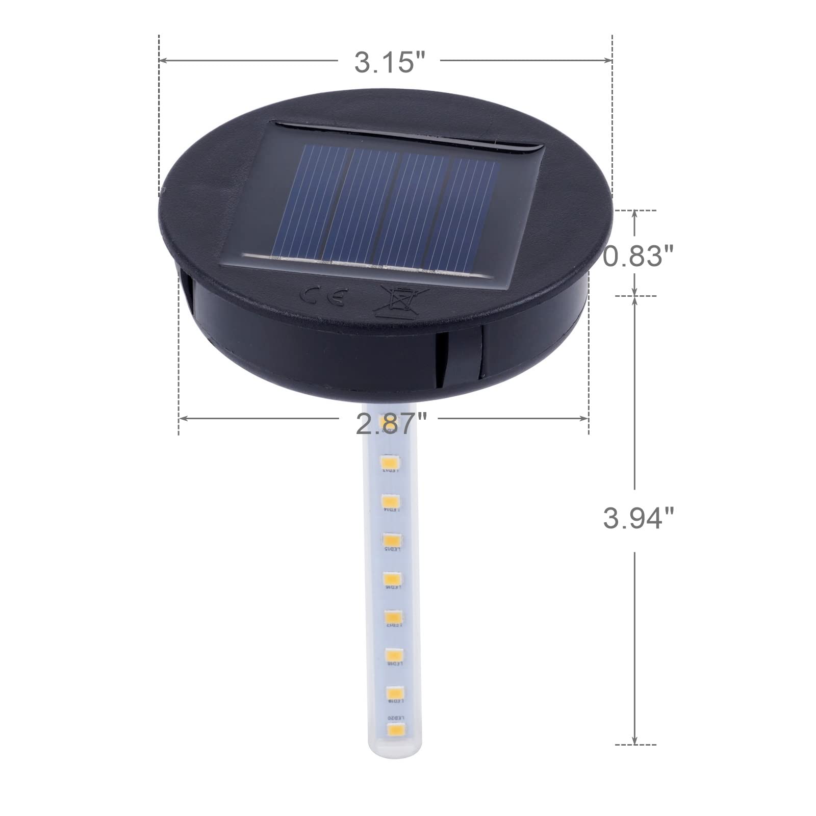 ORIGARDEN Solar Lantern Replacement Top - Waterproof Garden Decor, Warm White, 3.15 inch Dancing Lantern, Model US 3.15" Dancing Lantern Repl-top 02