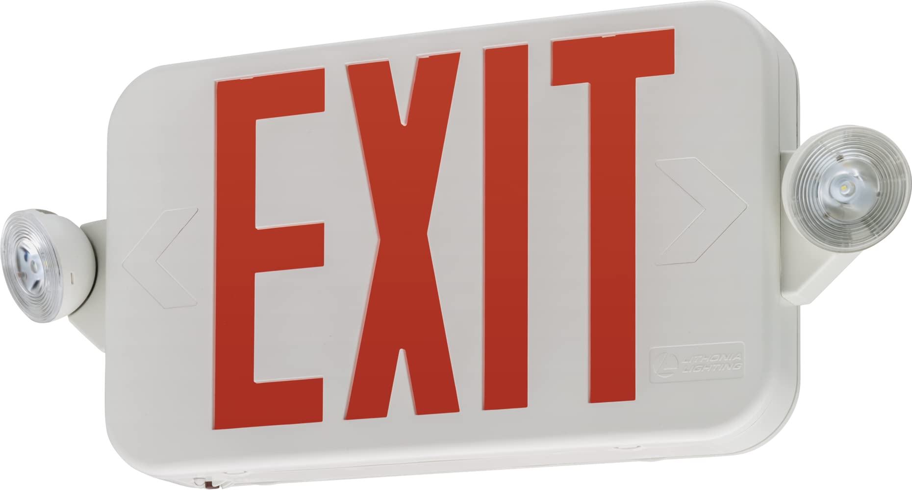 Lithonia Lighting ECRG Basics LED Exit Sign/Emergency Light Combo, Red/Green Switchable Exit Sign and Emergency Lights for Busin