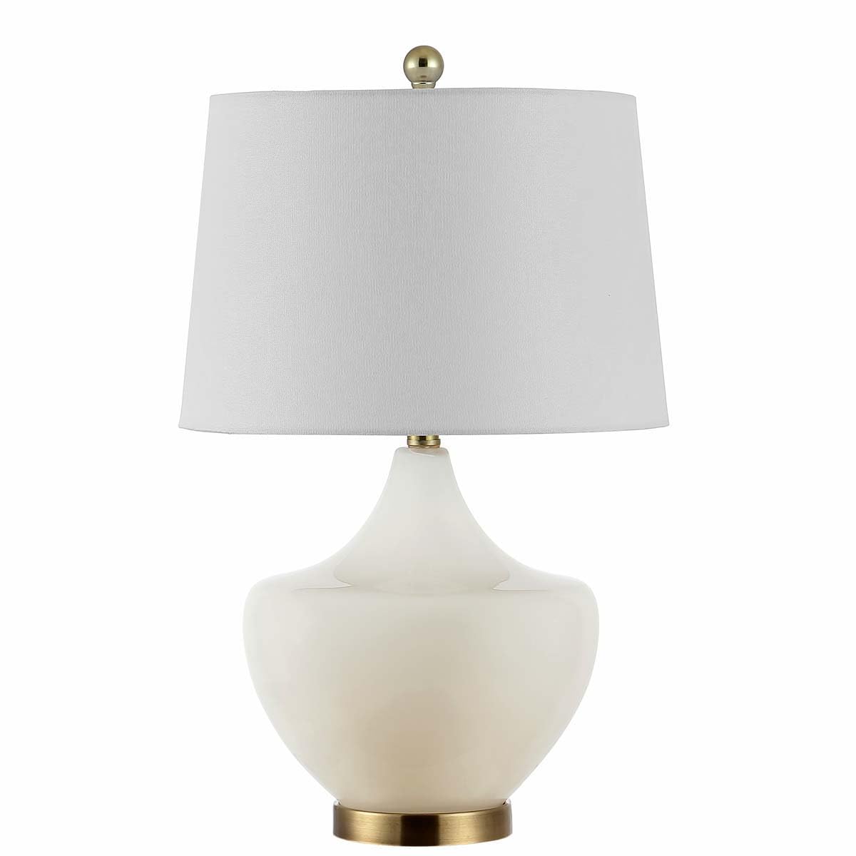 SAFAVIEH Lighting Collection Demra White 25-inch Bedroom Living Room Home Office Desk Nightstand Table Lamp (LED Bulb Included)