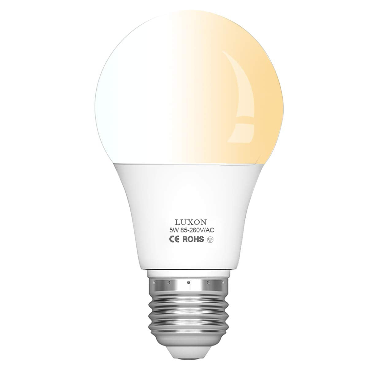 LUXON Motion Sensor Light 5W A19 Smart LED Bulb E26 Base Soft White 2700K 1 Count