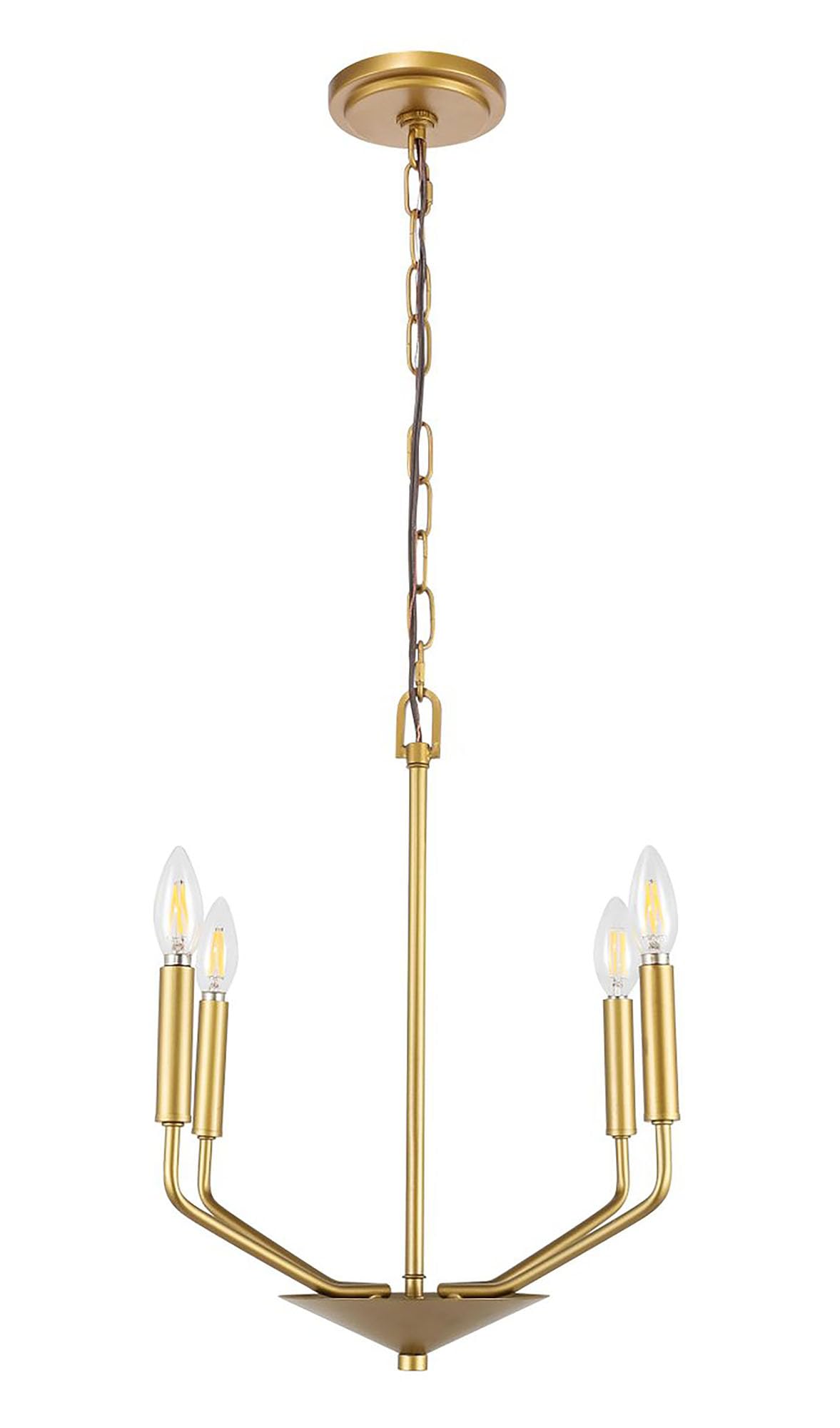 Living District Brass 4-Light Pendant Ceiling Light - Modern Glass Decor