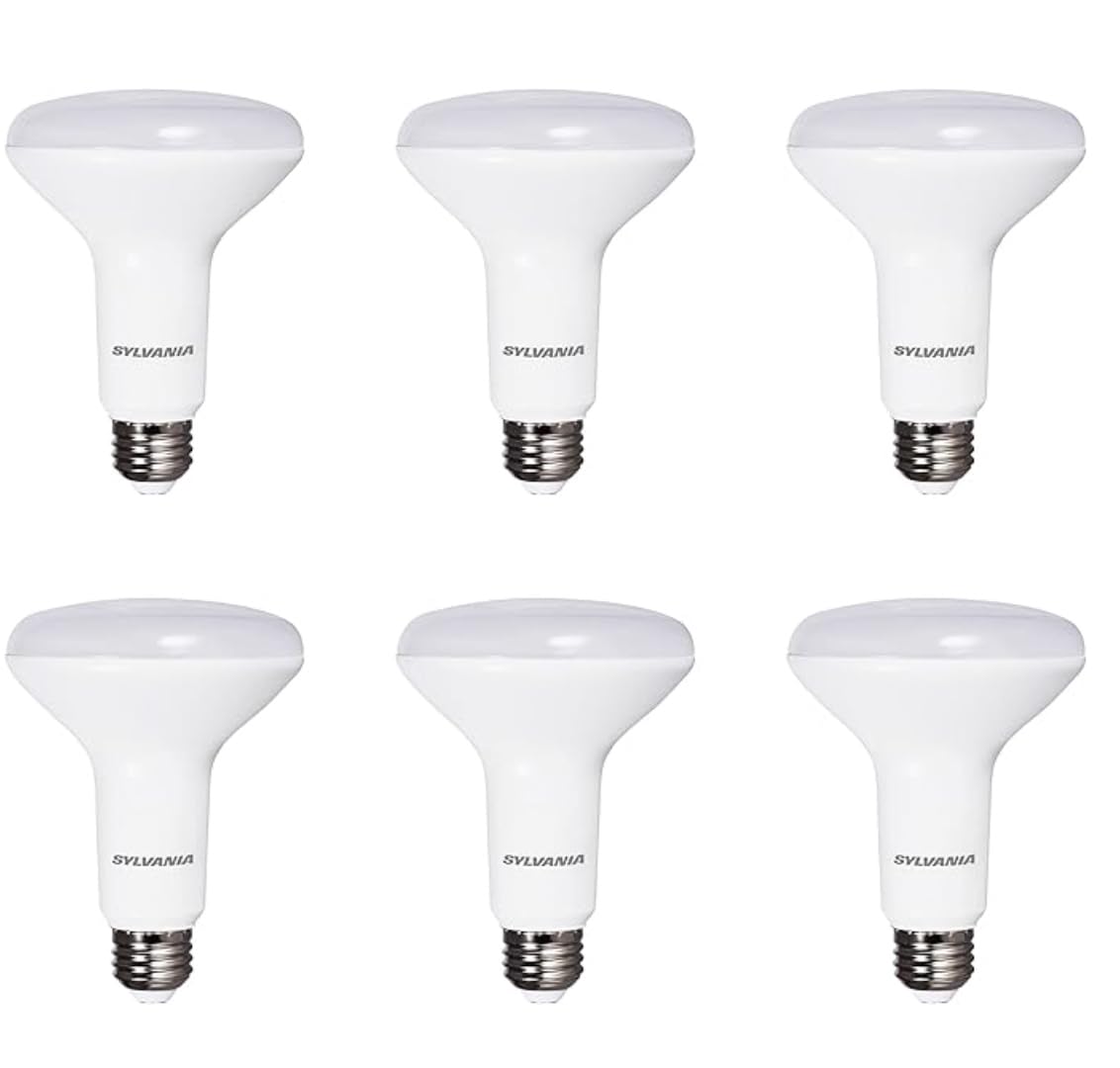 Sylvania LED Flood BR30 Light Bulb, 65W = 8W, 10 Year, 650 Lumens, Dimmable, 2700K, Soft White - 6 Pack (42288)