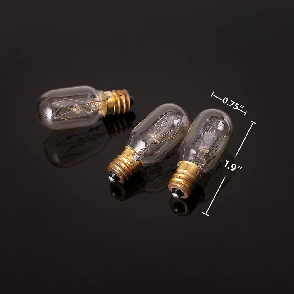 Moflekja Himalayan Salt Lamp Bulbs, 15W T20 Replacement For Scentsy Wax Warmers, E12 Socket, Warm White, Pack Of 12