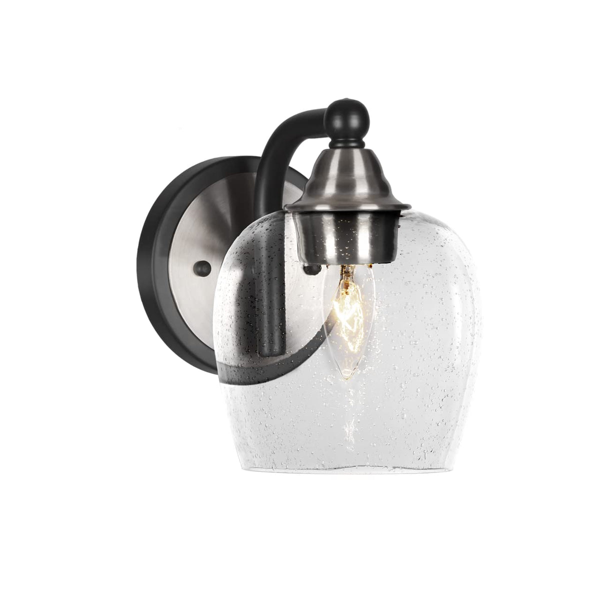 Toltec Lighting Paramount 1 Light Wall Sconce In Matte Black & Brushed Nickel (3421-Mbbn-4810)