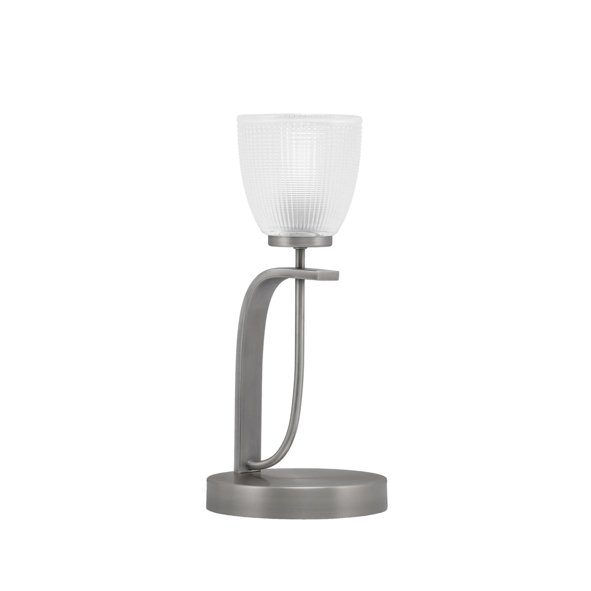 Toltec Lighting Cavella Accent Lamp, Graphite Finish, 5&quot; Clear Ribbed Glass