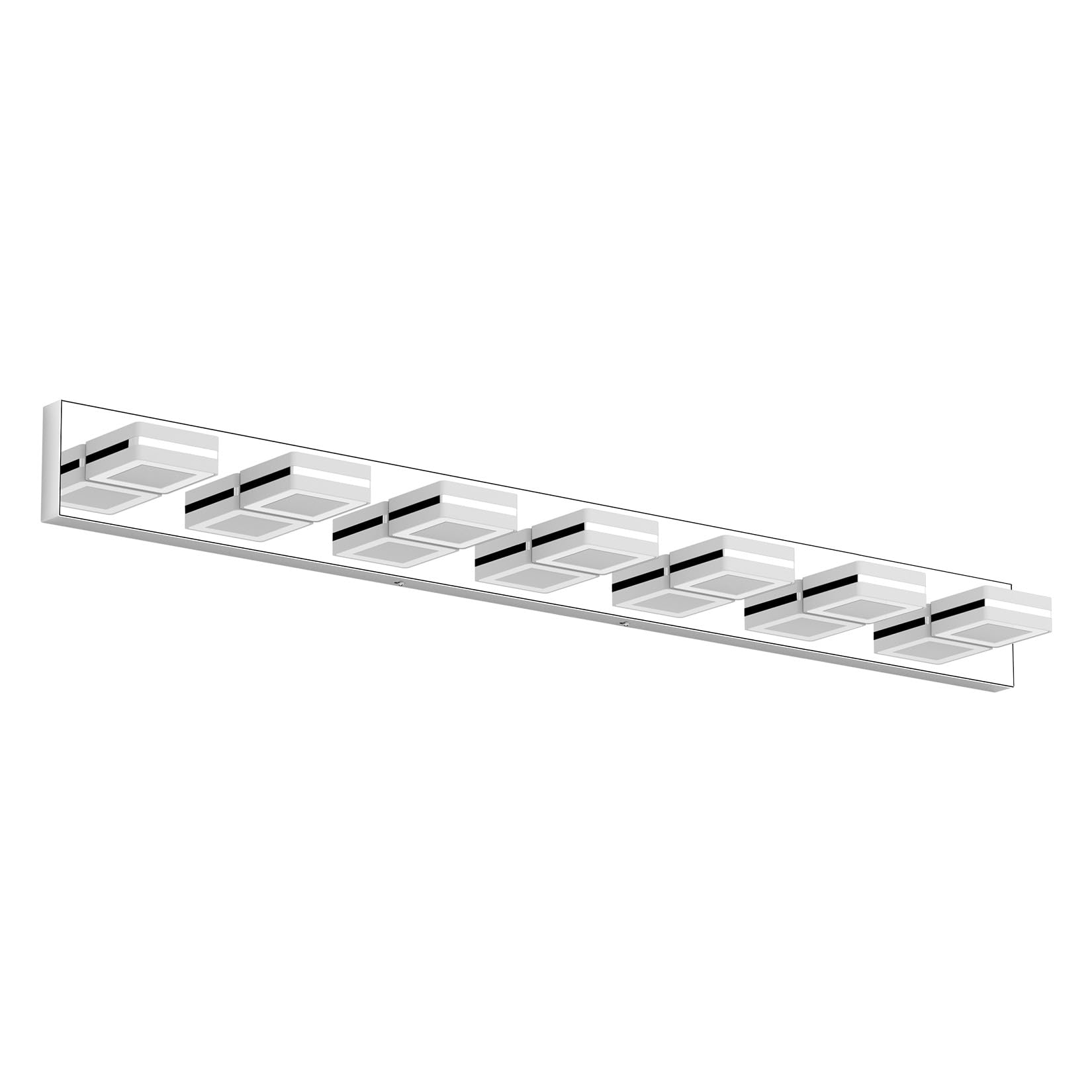 Ralbay Modern LED Vanity Light 7 Lights Chrome Stainless Steel Bathroom Fixture Model 8596