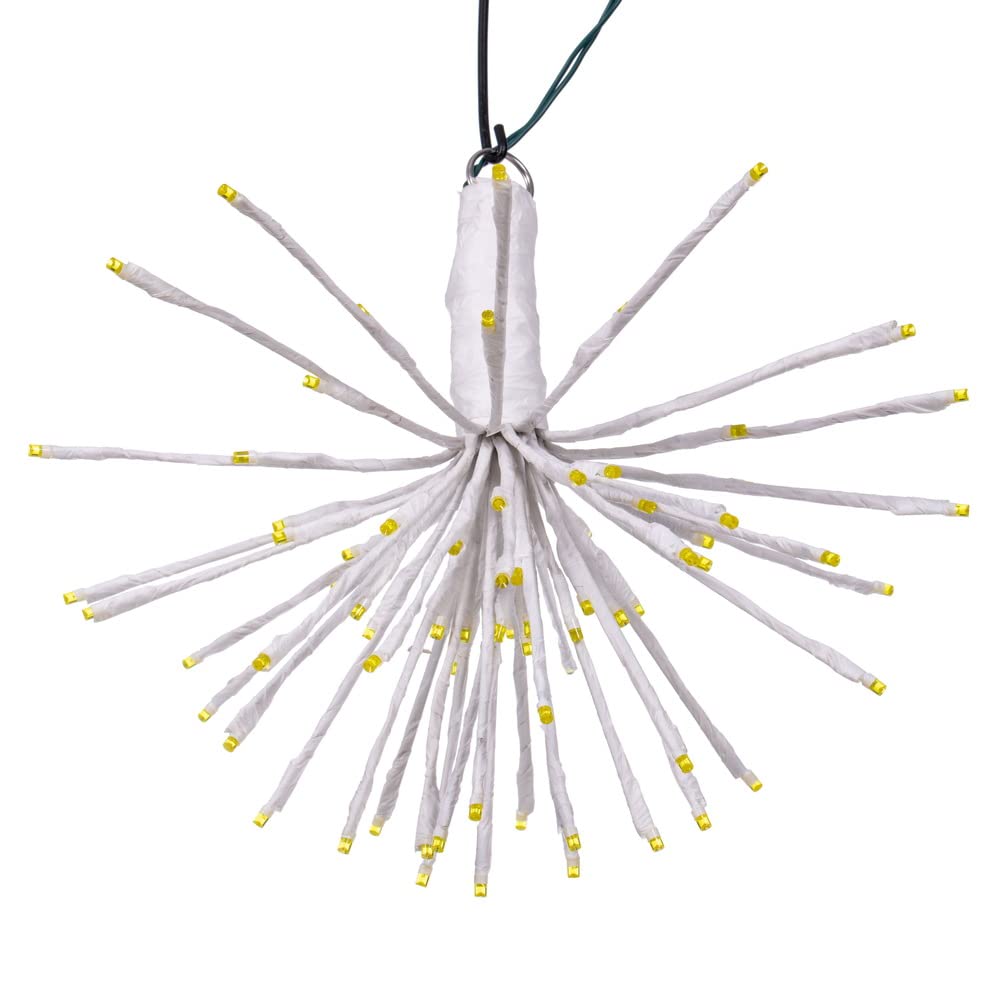 Vickerman 80Lt x 16&quot; White Starburst Yellow 5mm LED Lights.