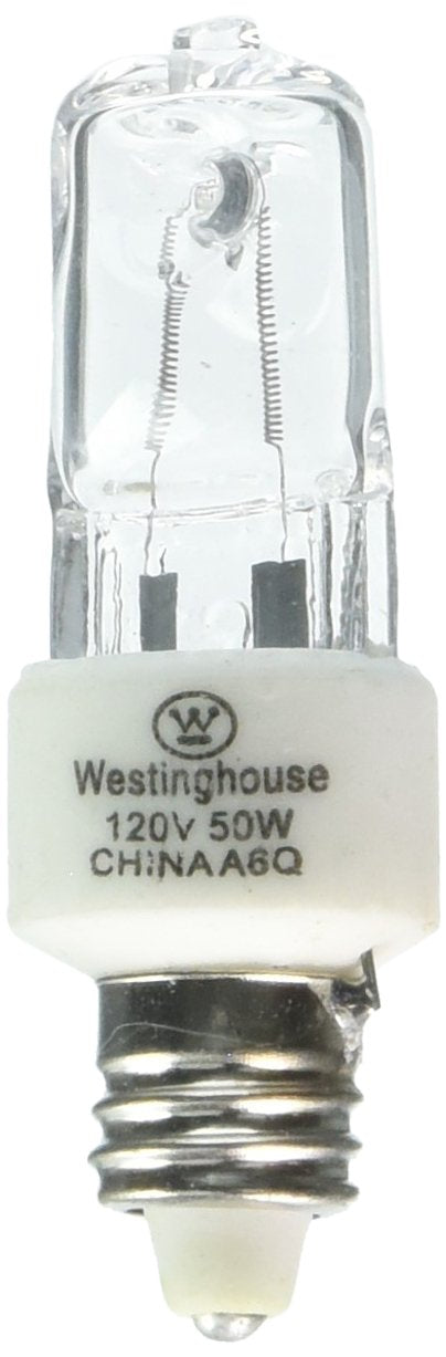 Westinghouse Halogen Light Bulb 50W T4 E11 Mini-Can Base 1300Hr 600LM 120V Clear 1 Count Model 0442300