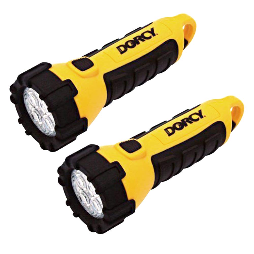 Dorcy 41-2524 2 Pk Floating Led Flashlight With Carabineer Clip, 150 Lumens, Yellow