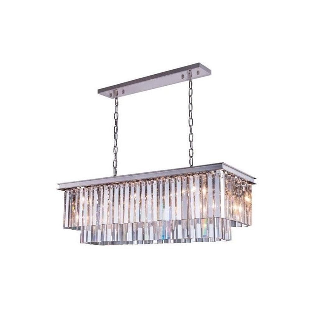 Elegant Lighting Sydney Collection 1202D40PN/RC 12-Light Pendant Lamp with Royal Cut Crystals, Polished Nickel Finish