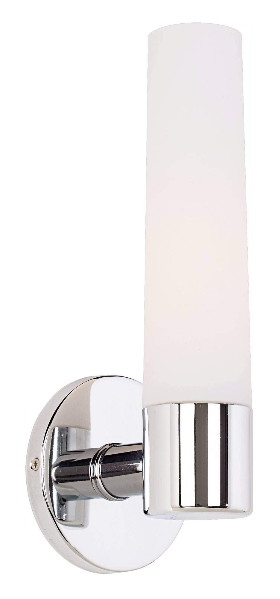 GEORGE KOVACS Saber Wall Sconce, 1-Light, 60W, 12.5-in H x 4.75-in W, Alloy Steel, Chrome, Model P504