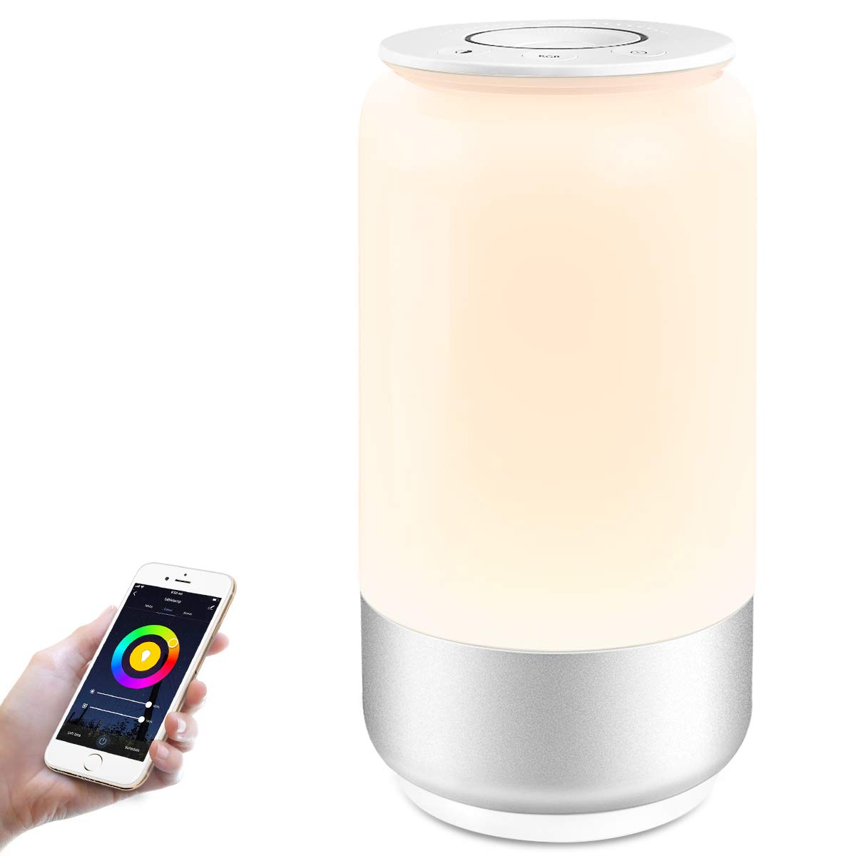 Lepro Smart Table Lamp for Bedroom Bedside Lamp Works with Alexa Google Home, Tunable White & RGB Color Changing Dimmable LED Ni
