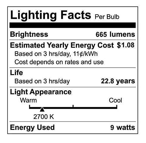 EcoSmart LED BR30 Dimmable Reflector Lamp, Soft White 2700K, 6 Pack, Medium Base E26, Energy Star Rated, 10.5W Replacement for 65