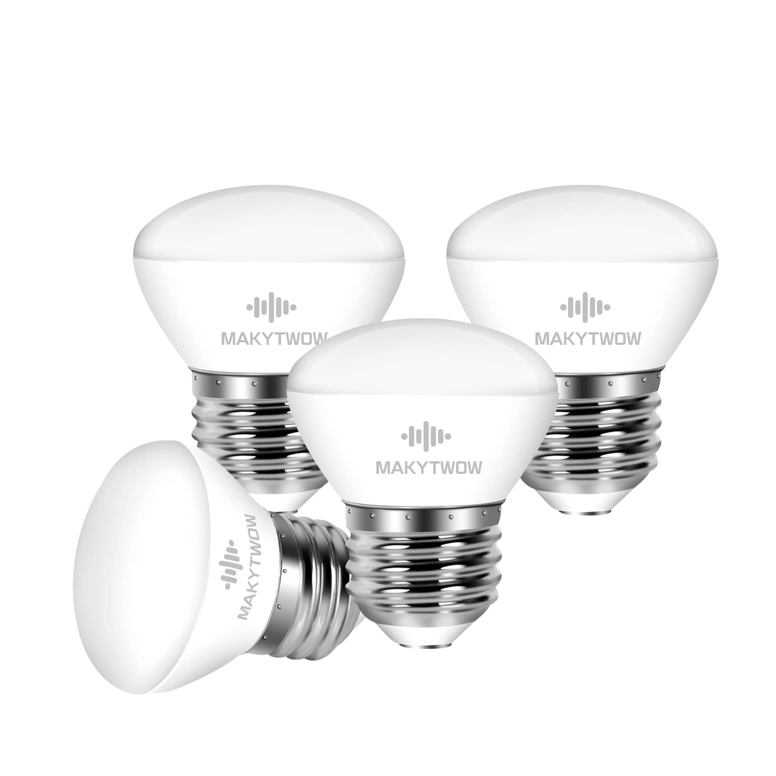 Makytwow R14 Led Bulb 4W E26 Base 2700K Warm White Dimmable Mini Led Reflector Floodlight Bulb 40W Equivalent 400 Lumens 4Pack