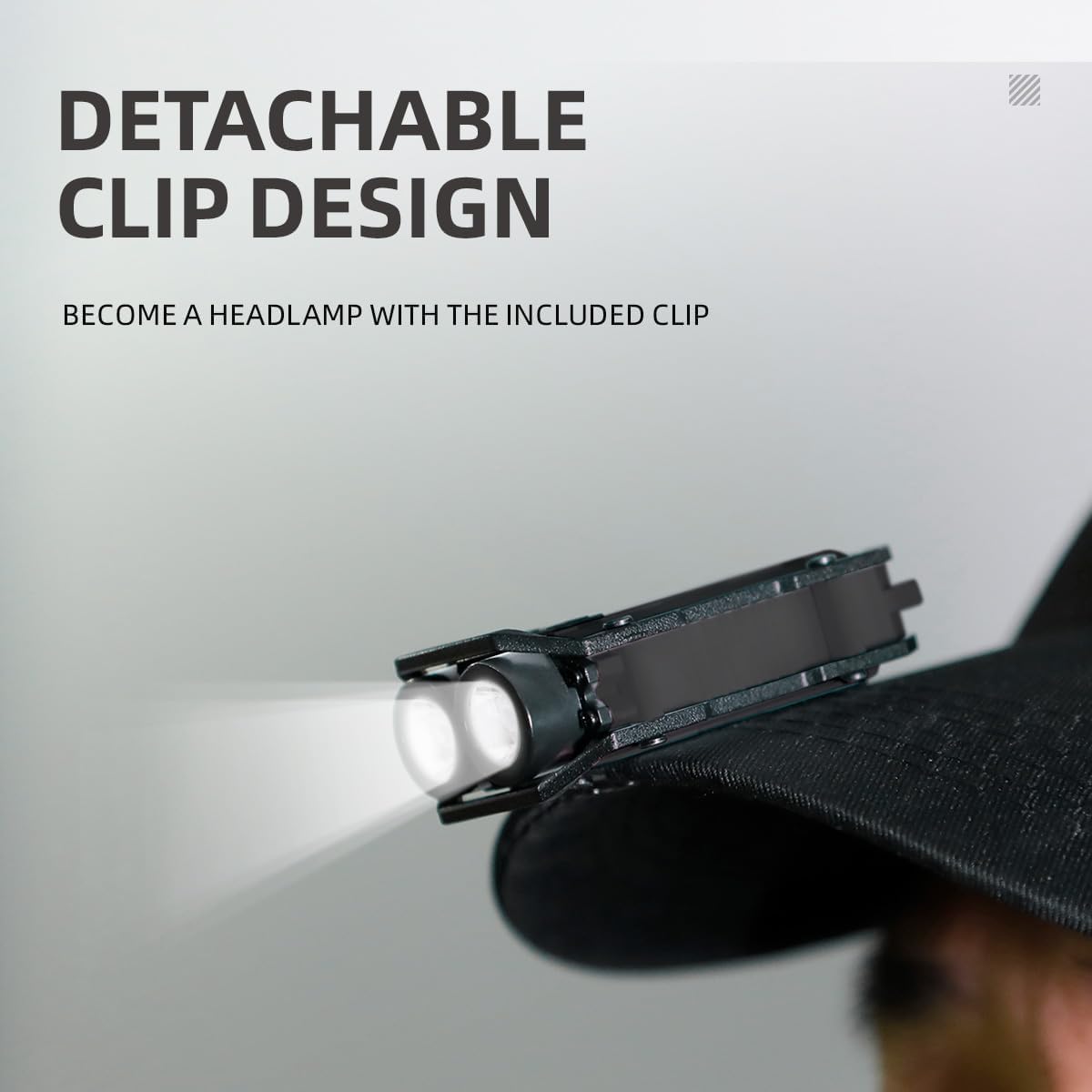 WARSUN SQ10 Mini EDC Flashlight - Magnetic Rechargeable Cap Light with Back Clip, COB Wide Beam, Compact Light for Work, Camping