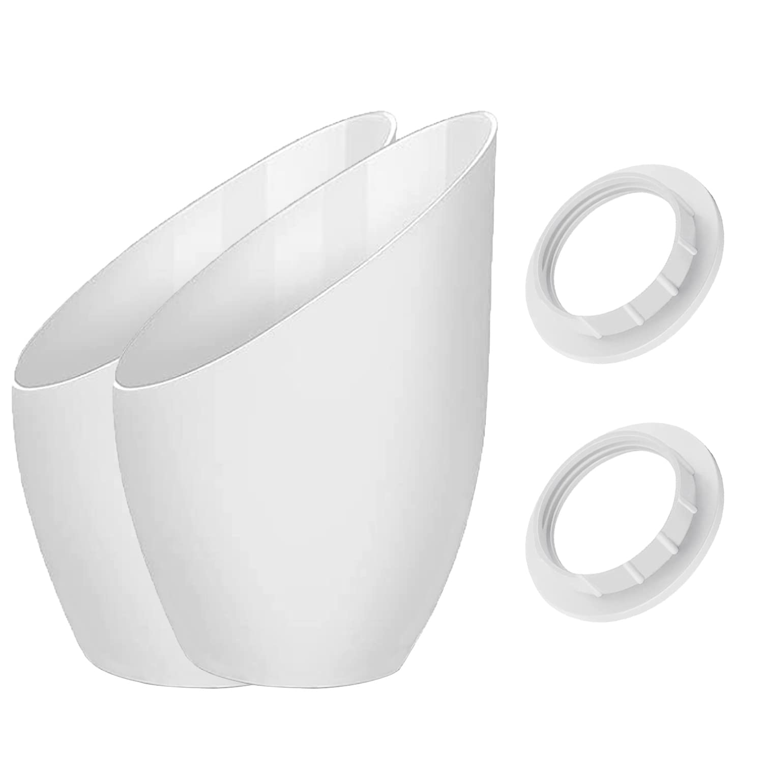 Velouer Lamp Shade Rings, Plastic Replacement for Standard Base, 1-1/2in Thread Diameter, White, 2-Pack