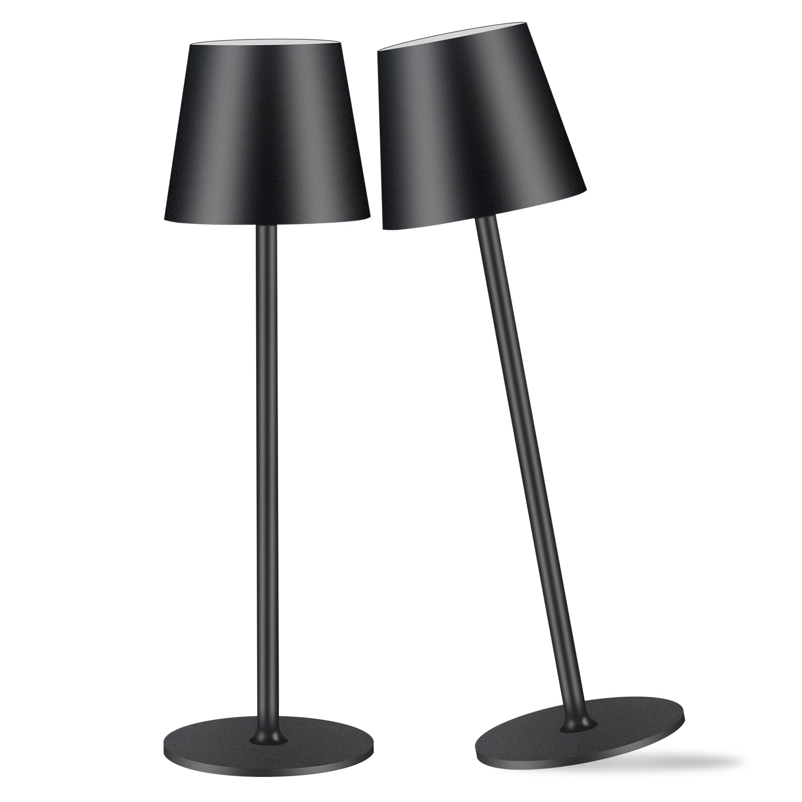 Zoeger Cordless Table Lamp, Portable LED, 6000mAh Battery, 3 Color Dimming, Black, Model DD2BLACK