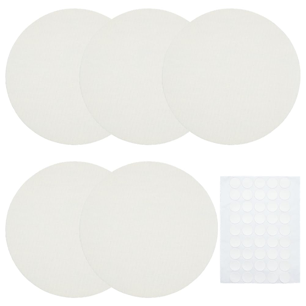 PH PandaHall 5pcs Lamp Shade Diffuser Fabric White Lampshade Replacement with 50pcs Plastic Stickers Dazzling Proof Lampshades R