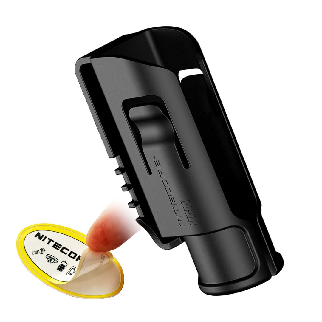 Nitecore NTH10 Adjustable Hard Holster for Flashlights, 1in Tube Diameter, Plastic, Black