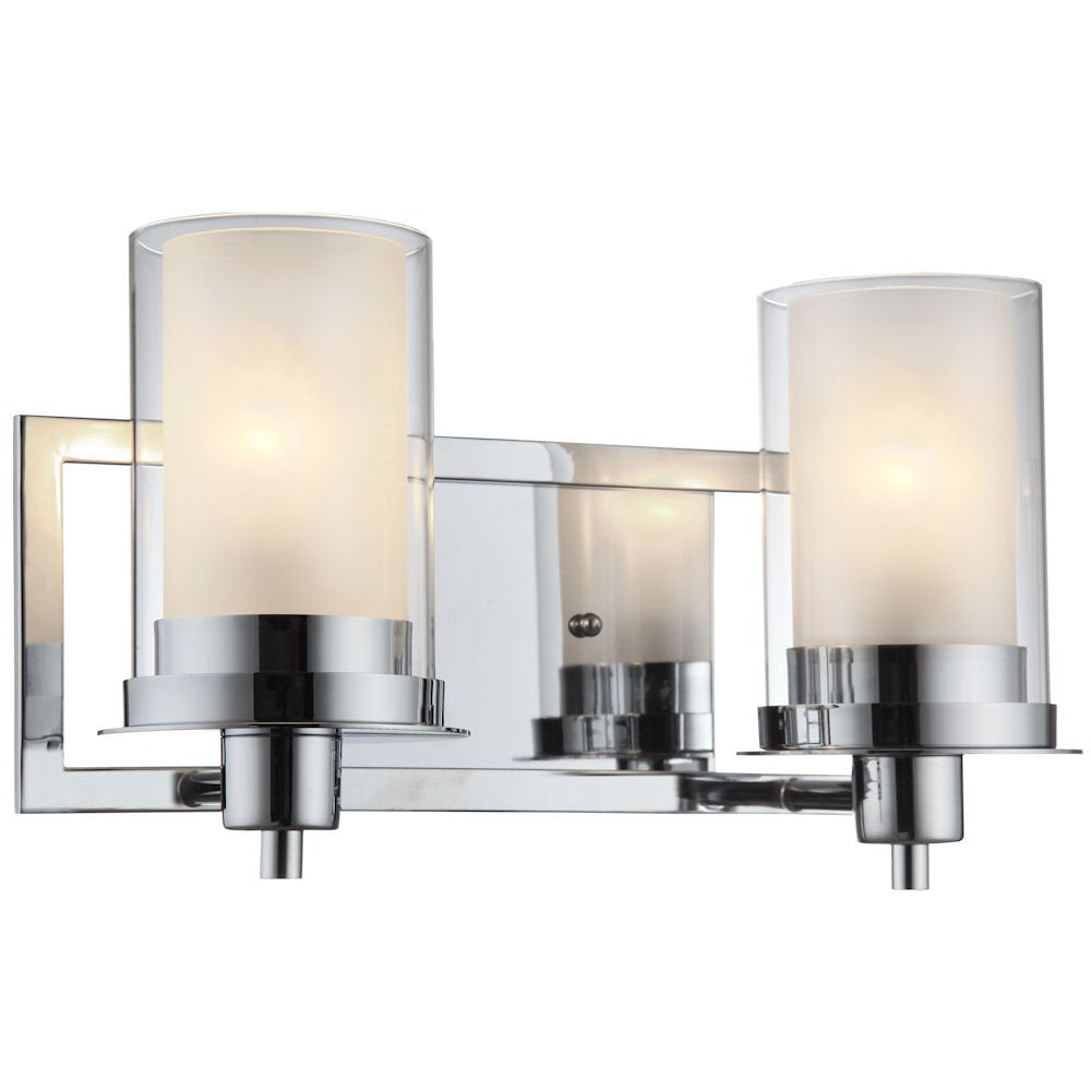 Designers Impressions Juno 2 Light Wall Sconce, Polished Chrome, Clear & Frosted Glass, Model 73468