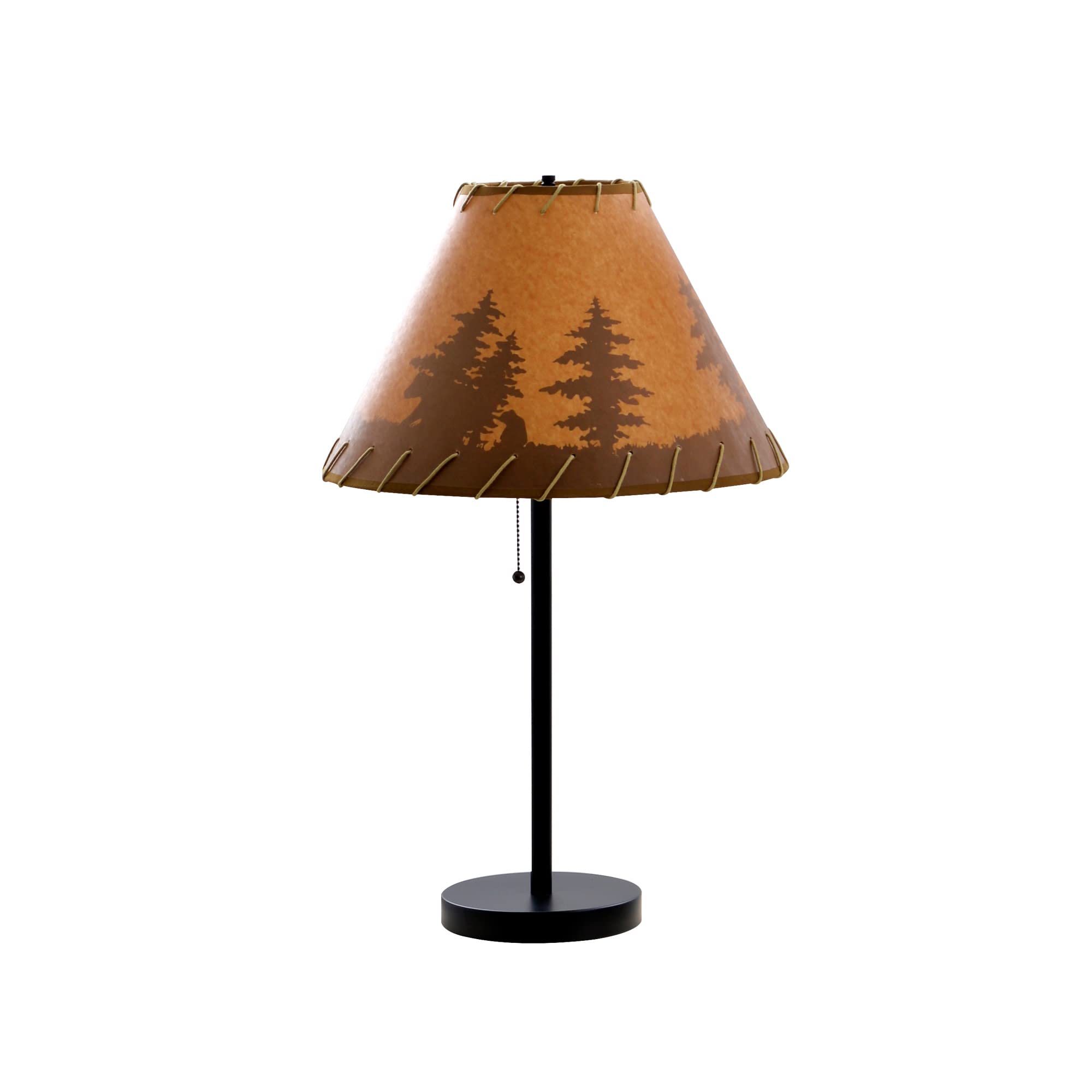 Catalina Lighting 19908-000 Rustic Cabin Lodge 3-Piece Table & Floor Lamp Set, Led Bulb Not Included, 58'', Forest Print,Set Of
