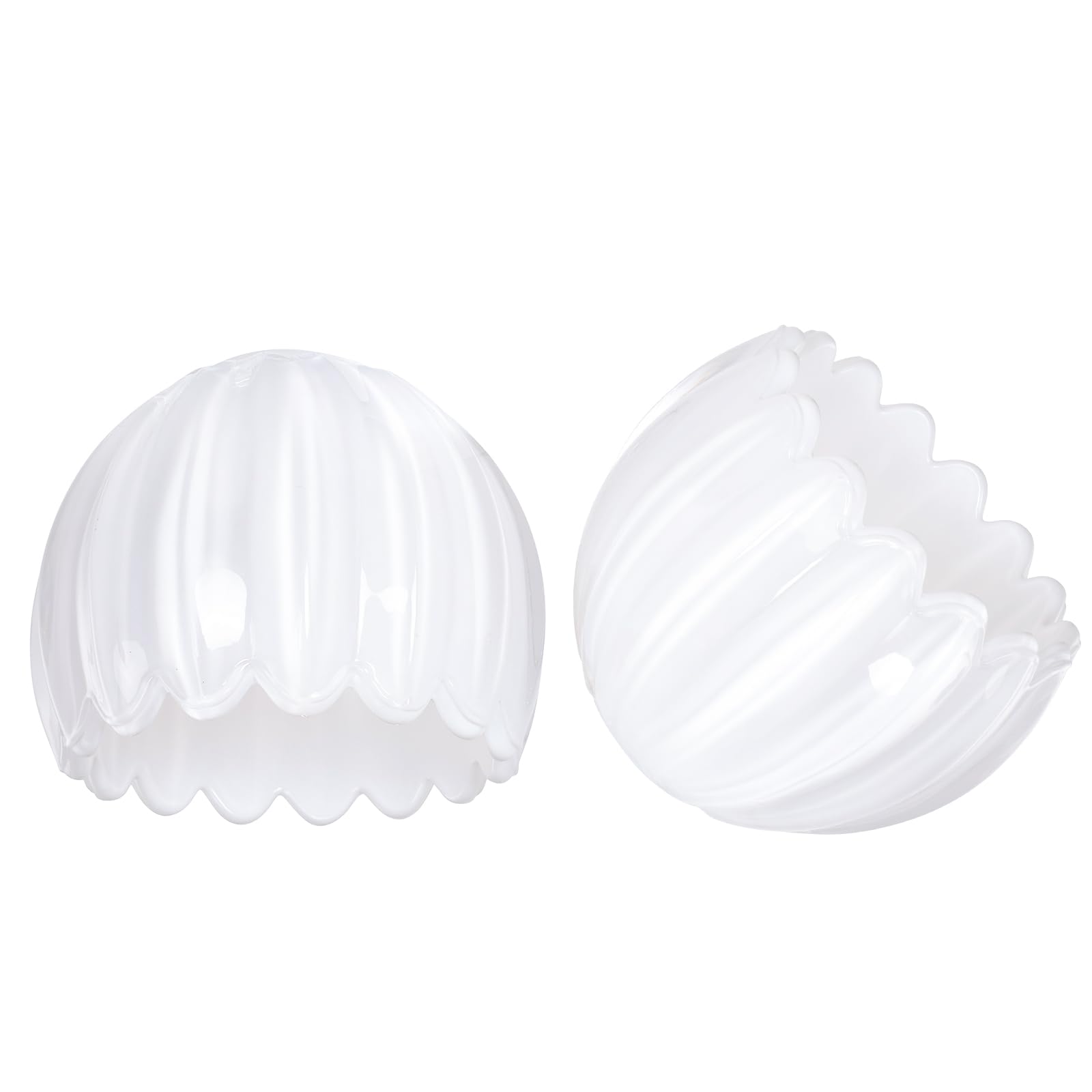 Shenmoyl Tulip Lamp Shades Replacement  5 Dia. * 4.25 H White Glass Sconce Shade Heavy and Thick for Wall Sconces Pendant Lights Ceiling Lights Chandelier  2 Pack