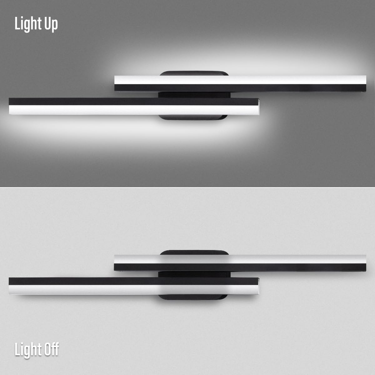 Yarra-Decor 32 Inch LED Bathroom Vanity Light Bar, Stainless Steel, Black, Daylight White 6000K