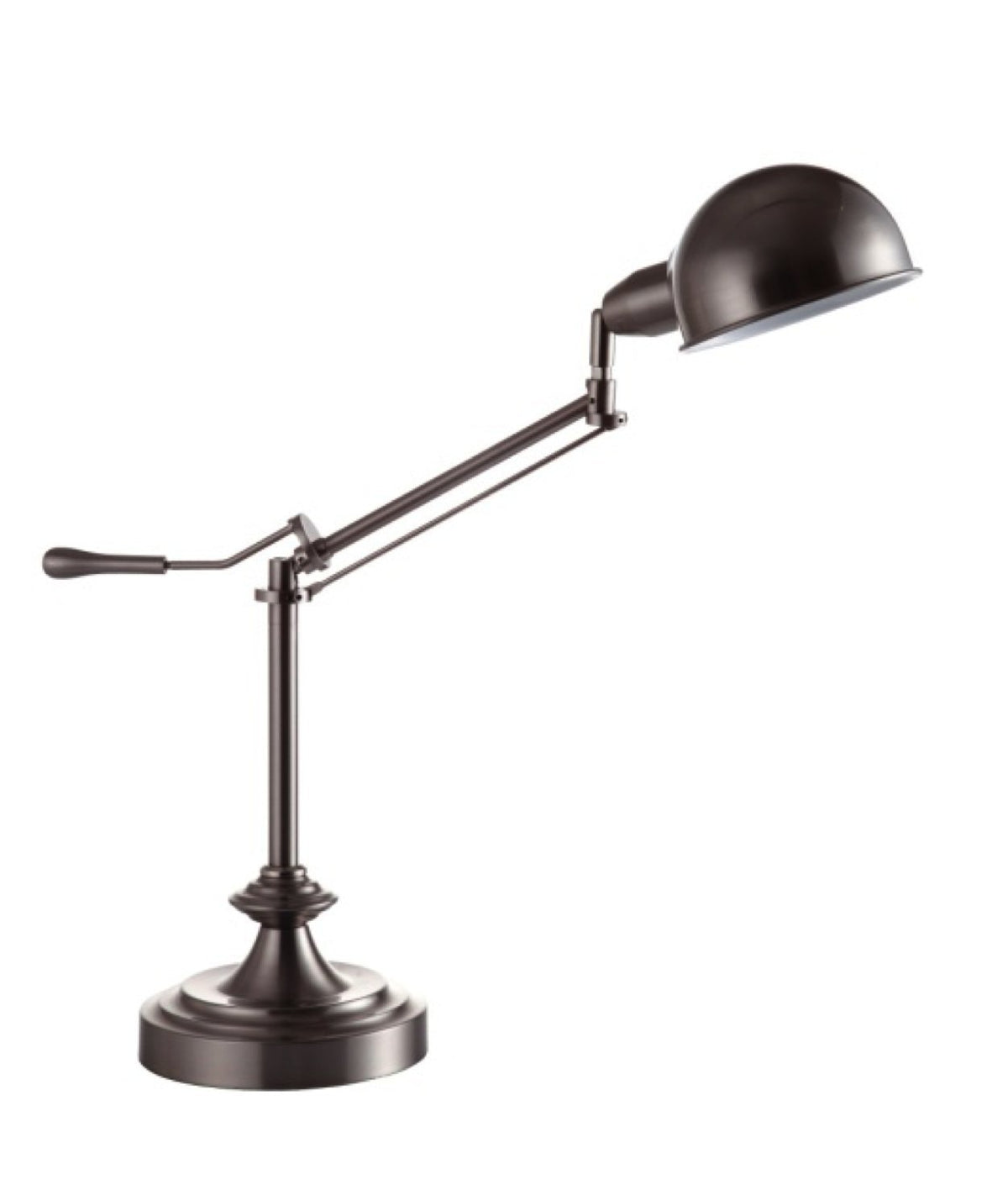 Ore International Brushed Silver Modern Task Table Lamp, 24.5-Inch Height