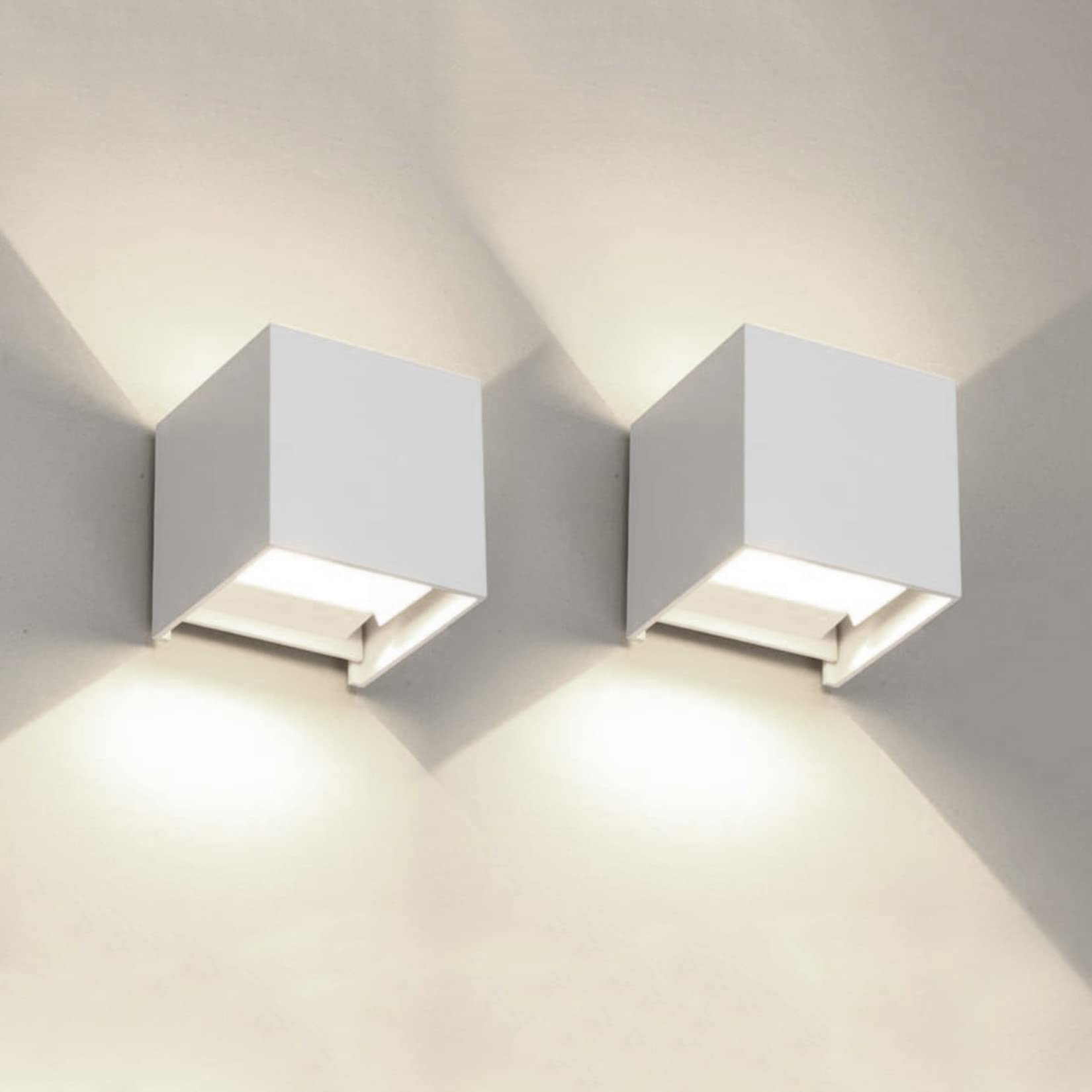 Mille Lucciole 12W Outdoor Sconces Wall Lights LED Aluminum IP65 Waterproof White 4000K - 2 Pack