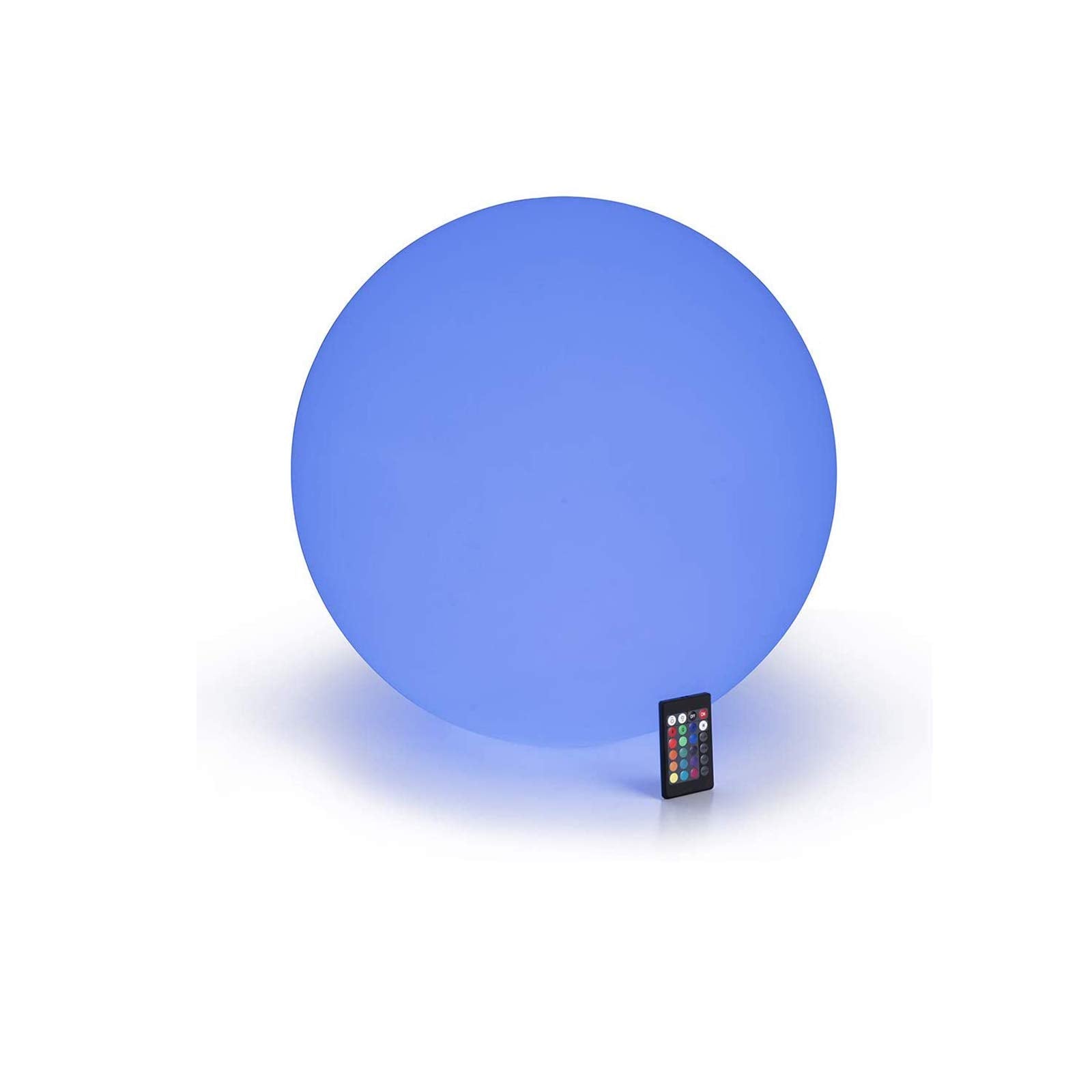 LOFTEK LED Glow Ball Light - 20-inch RGB Color Changing, Waterproof, Remote Control, Rechargeable, White, Model KD-B150