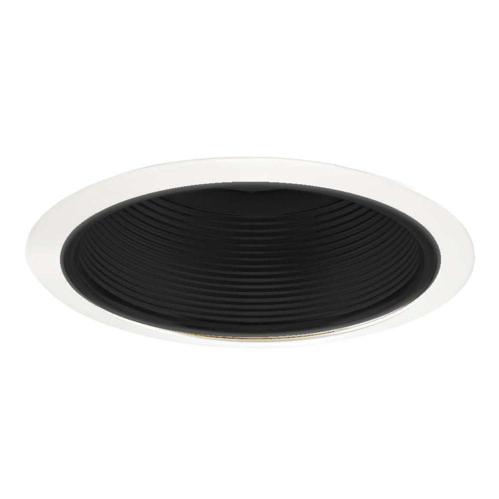Jesco Lighting Tm609Bkwh 6&quot; Line Voltage Step Baffle Trim, Black/White Finish
