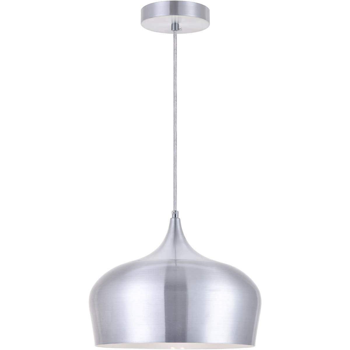 Living District 1-Light Burnished Nickel Pendant Lamp - Modern Aluminum Design